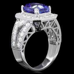 14k Gold 4.00ct Tanzanite 1.30ct Diamond Ring