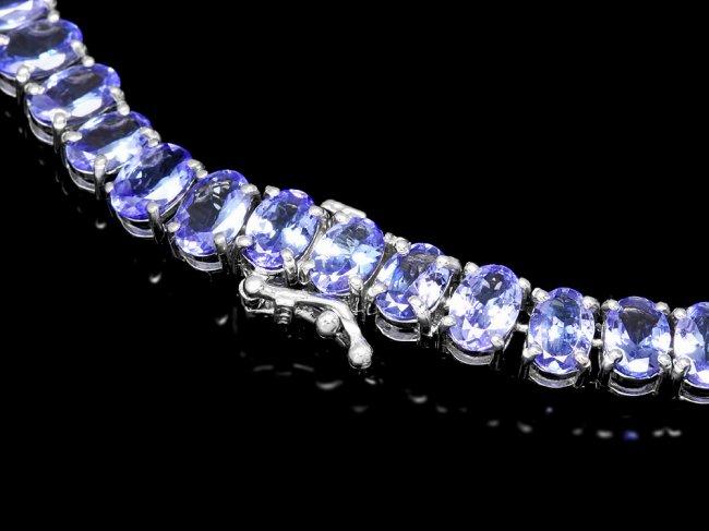 14k W Gold 45ct Tanzanite 1.35ct Diamond Necklace