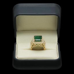 14K Gold 9.94ct Emerald 2.00ct Diamond Ring