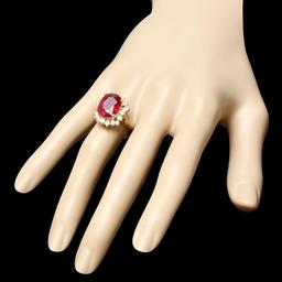 14k Yellow Gold 7.50ct Ruby 1.00ct Diamond Ring