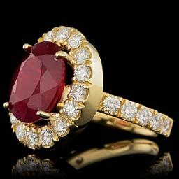 14k Yellow Gold 7.50ct Ruby 1.70ct Diamond Ring