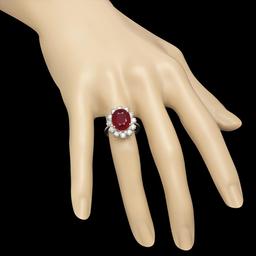 14K Gold 6.20ct Ruby 1.46ct Diamond Ring