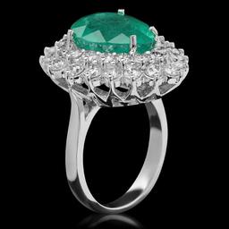 14K Gold 5.97ct Emerald & 2.40ct Diamond Ring