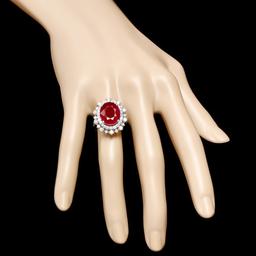 14k White Gold 4.75ct Ruby 1.50ct Diamond Ring