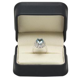 14K Gold 4.20ct Aquamarine 1.85ct Diamond Ring