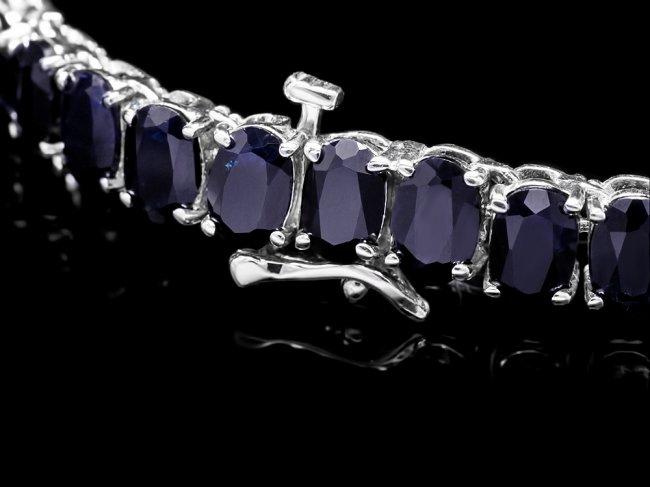 14k Gold 63ct Sapphire 1.40ct Diamond Necklace