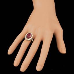 14k Yellow Gold 7.50ct Ruby 1.70ct Diamond Ring