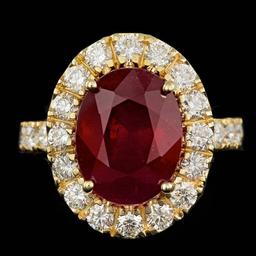 14k Yellow Gold 7.50ct Ruby 1.70ct Diamond Ring