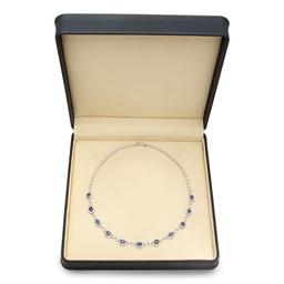 14K Gold 7.88ct Sapphire 8.79cts Diamond Necklace