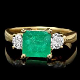 14k Gold 2.00ct Emerald 0.60ct Diamond Ring