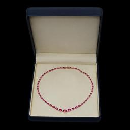 14K Gold 28.65ct Ruby & 1.65ct Diamond Necklace