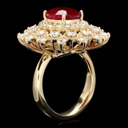 14k Yellow Gold 4.00ct Ruby 2.00ct Diamond Ring