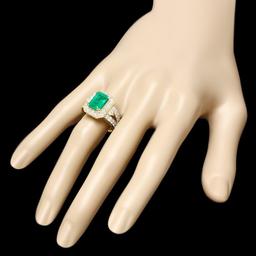 14k Gold 3.00ct Emerald 1.50ct Diamond Ring