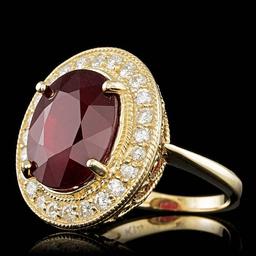 14k Yellow Gold 10.50ct Ruby 0.90ct Diamond Ring