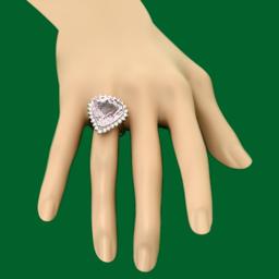 14k Gold 12.84ct Morganite 1.20ct Diamond Ring