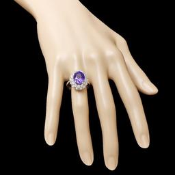 14k Gold 6.00ct Tanzanite 1.70ct Diamond Ring