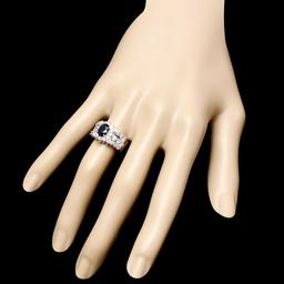 14k Gold 1.00ct Sapphire 1.55ct Diamond Ring