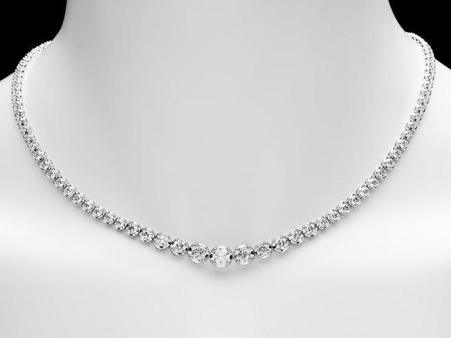 18k White Gold 9.20ct Diamond Necklace