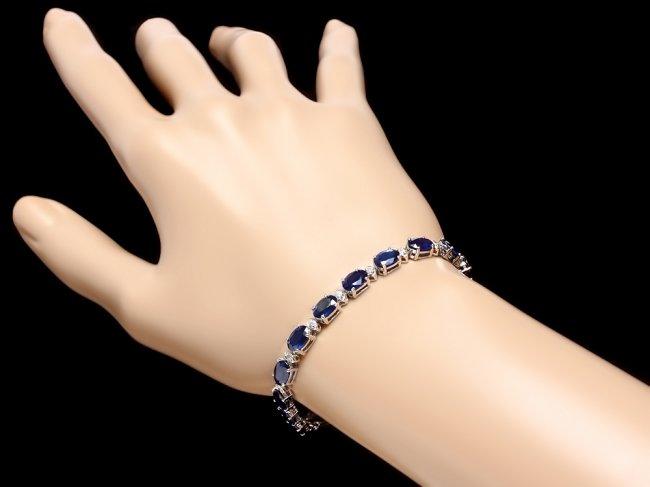 14k Gold 16ct Sapphire 0.75ct Diamond Bracelet