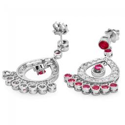 14k Gold 3.00ct Ruby 1.30ct Diamond Earrings