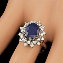 14k Gold 3.50ct Sapphire 0.70ct Diamond Ring