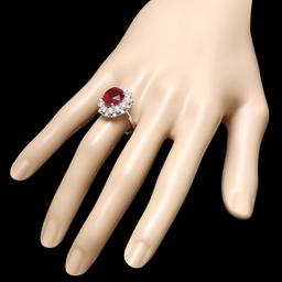 14k White Gold 6.00ct Ruby 1.50ct Diamond Ring