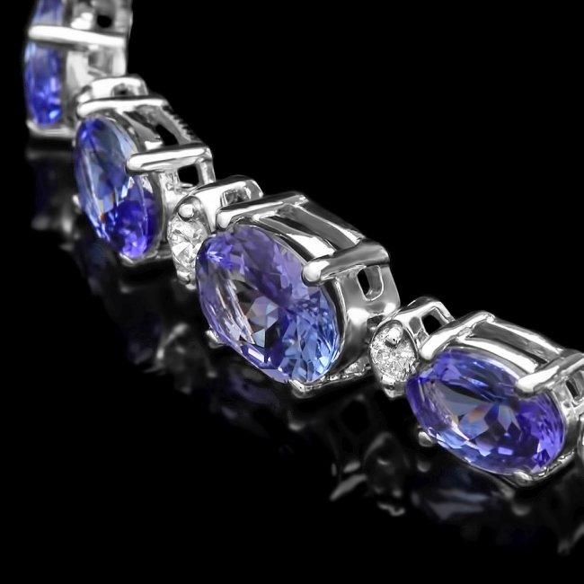 14k 11.00ct Tanzanite 0.75ct Diamond Bracelet