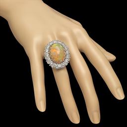 14K Gold 11.64ct Opal 2.89ct Diamond Ring