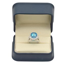 14K Gold 7.92ct Topaz 1.50ct Diamond Ring