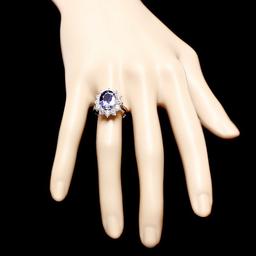 14k Gold 3.50ct Tanzanite 1.70ct Diamond Ring