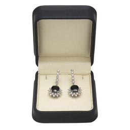 14K Gold 7.97ct Sapphire 1.63ct Diamond Earrings