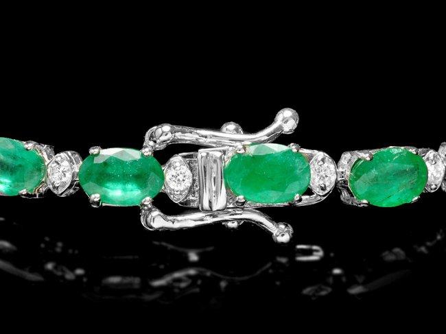 18k Gold 11ct Emerald 0.60ct Diamond Bracelet