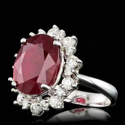 14k White Gold 11.00ct Ruby 1.15ct Diamond Ring