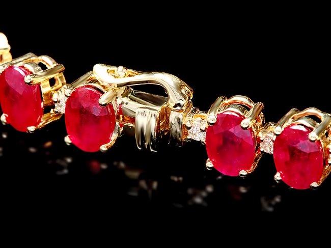 14k Gold 32.00ct Ruby 0.80ct Diamond Bracelet