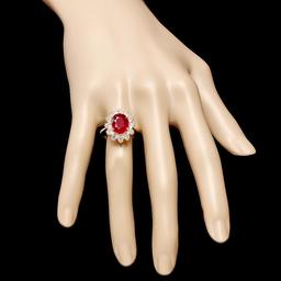 14k Yellow Gold 4.00ct Ruby 1.15ct Diamond Ring