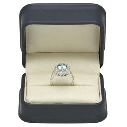 14K Gold 2.66ct Aquamarine 1.18ct Diamond Ring