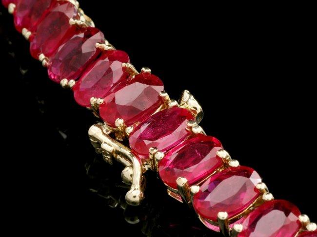 14k Gold 65.5ct Ruby 1.35ct Diamond Necklace