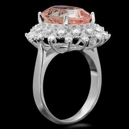 14k Gold 6.00ct Morganite 0.75ct Diamond Ring