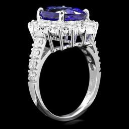 18k Gold 7.00ct Tanzanite 1.50ct Diamond Ring