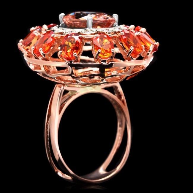 14k 11ctw Morganite Sapphire .40ct Diamond Ring