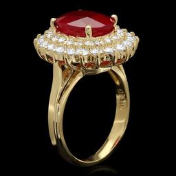 14k Yellow Gold 5.60ct Ruby 1.60ct Diamond Ring