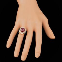 14k Yellow Gold 9.50ct Ruby 1.40ct Diamond Ring