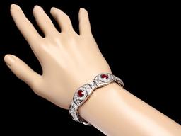 14k Gold 10.80ct Ruby 6.90ct Diamond Bracelet