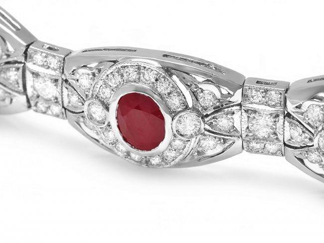 14k Gold 10.80ct Ruby 6.90ct Diamond Bracelet