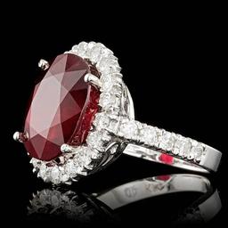 14k White Gold 11.50ct Ruby 1.45ct Diamond Ring