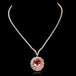 18K Yellow Gold, 14.55cts Tourmaline, 9.89cts Diamond Necklace