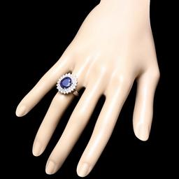 14k Gold 4.00ct Sapphire 1.70ct Diamond Ring