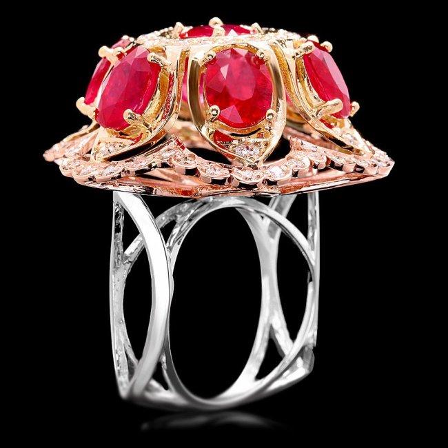 14k Gold 12.00ct Ruby 1.35ct Diamond Ring