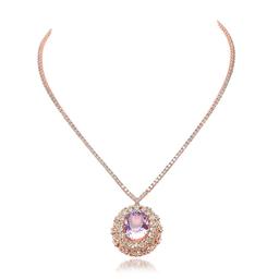 14K Rose Gold, 17.80cts Kunzite, 11.65cts Diamond Necklace