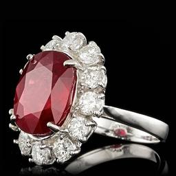 14k White Gold 11.00ct Ruby 2.15ct Diamond Ring